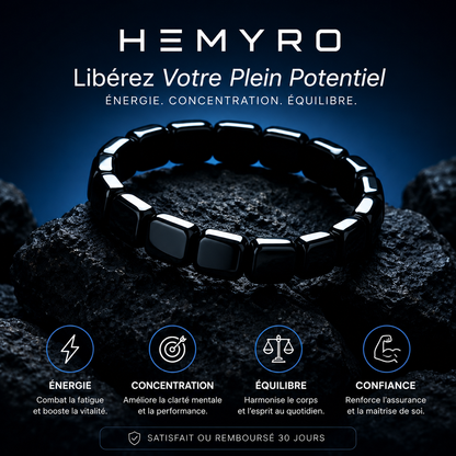 HEMYRO™ — L’ORIGINEL  Bracelet en Hématite